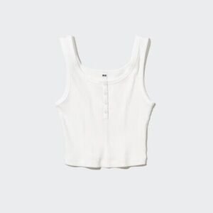 White Uniqlo Cropped Tank Top
